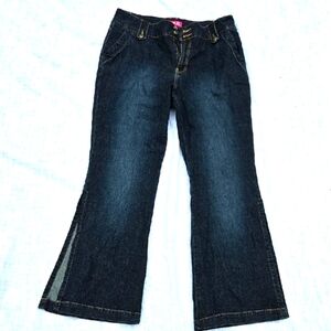 VINTAGE ZANA DI Women's BLUE Black PLUS SIZE 18  Denim Jeans SLIT OPENING  ANKLE